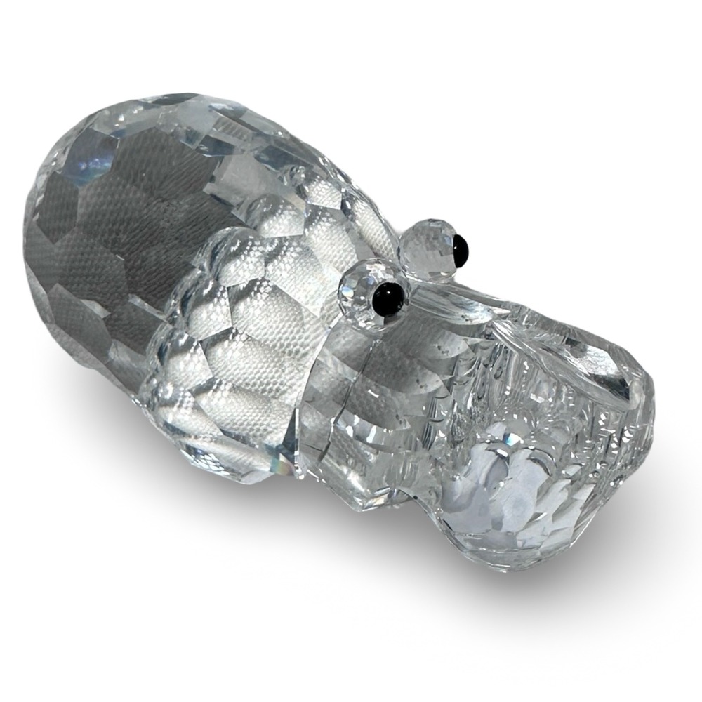 Swarovski Silver Crystal Hippo Figurine Rare Encounters Max Schreck‎ Clear